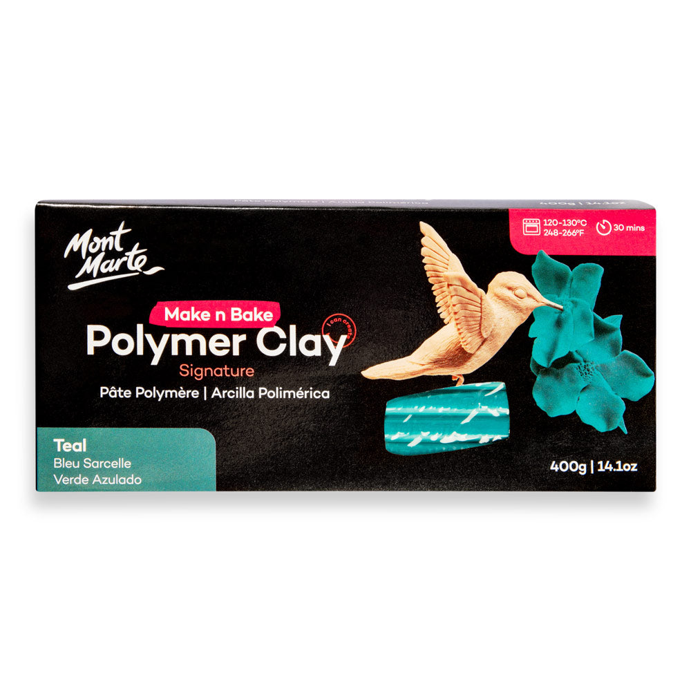 Make n Bake Polymer Clay Signature 400g (14.1oz) - Teal – Mont