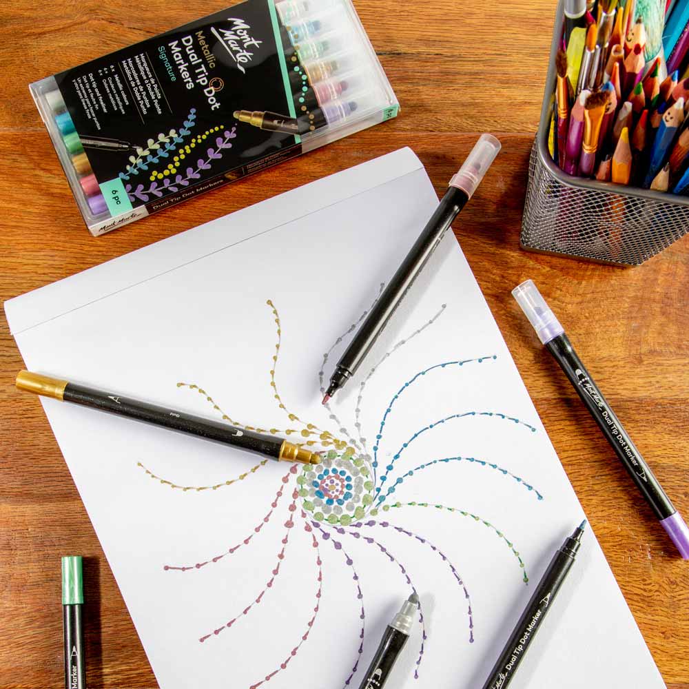 ◎美品 dotdot. 6枚 Metallic Dual Tip Dot Markers Signature 6pc – Mont Marte Global