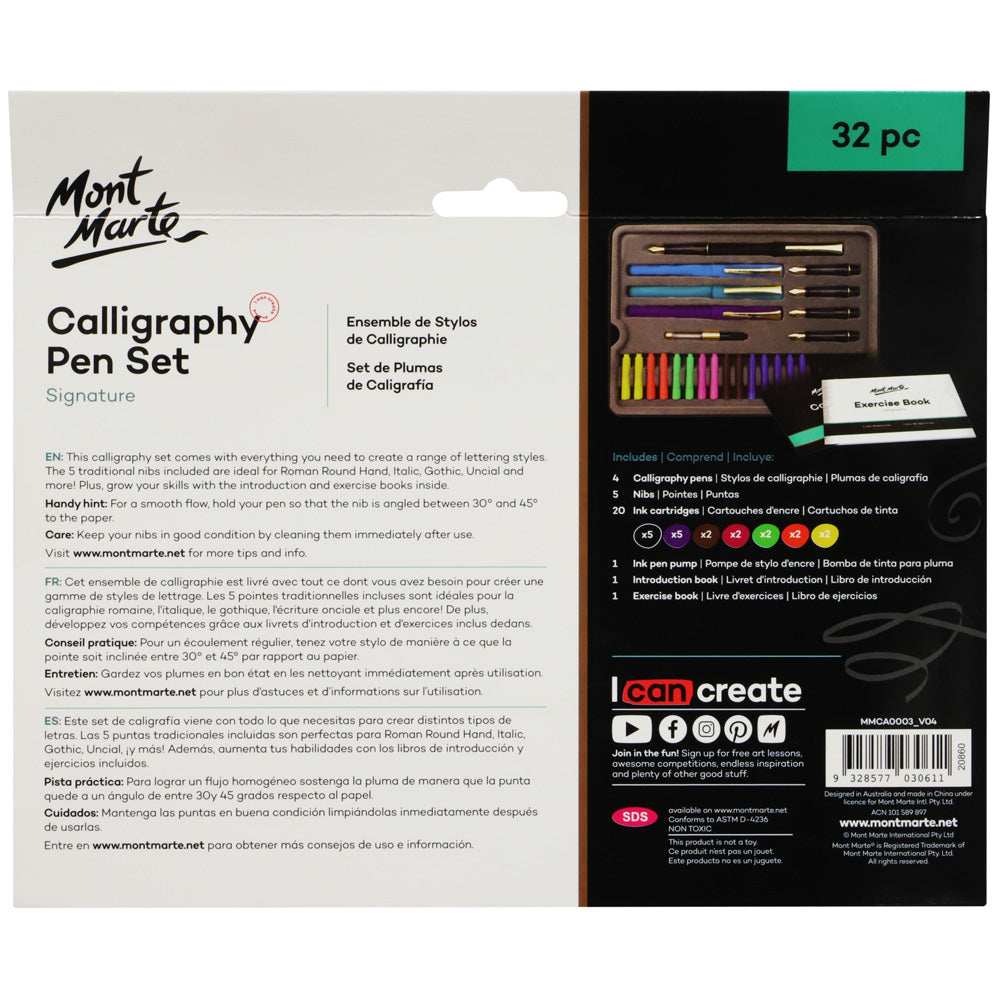 Calligraphy Pen Set Signature 32pc – Mont Marte Global