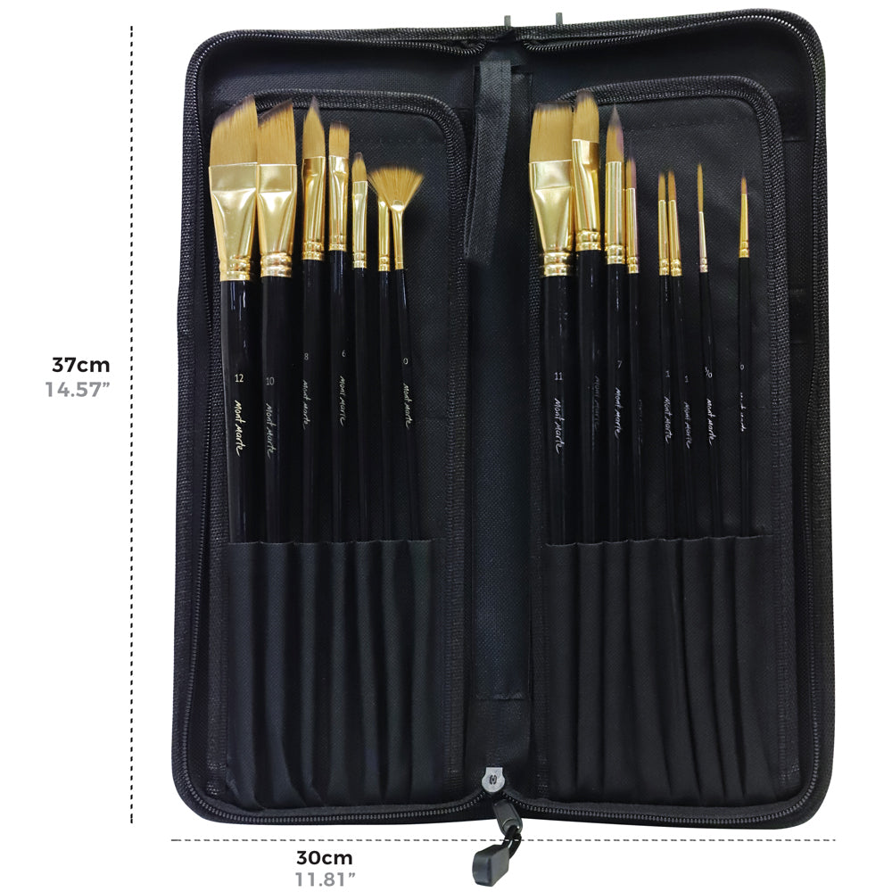 Studio Brush Set in Easel Wallet 15pc – Mont Marte Global