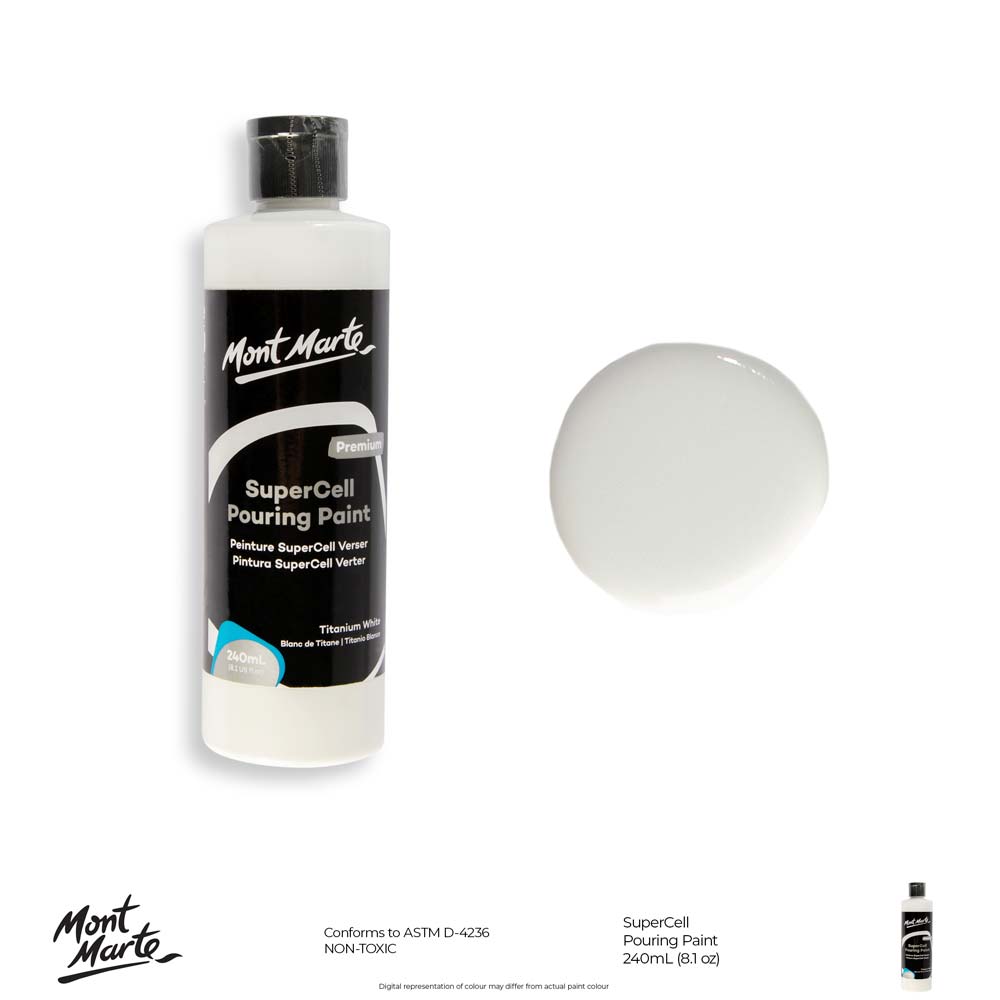 Titanium White Acrylic Ready to Pour Pouring Paint 8-Ounce Pre-Mixed — TCP  Global