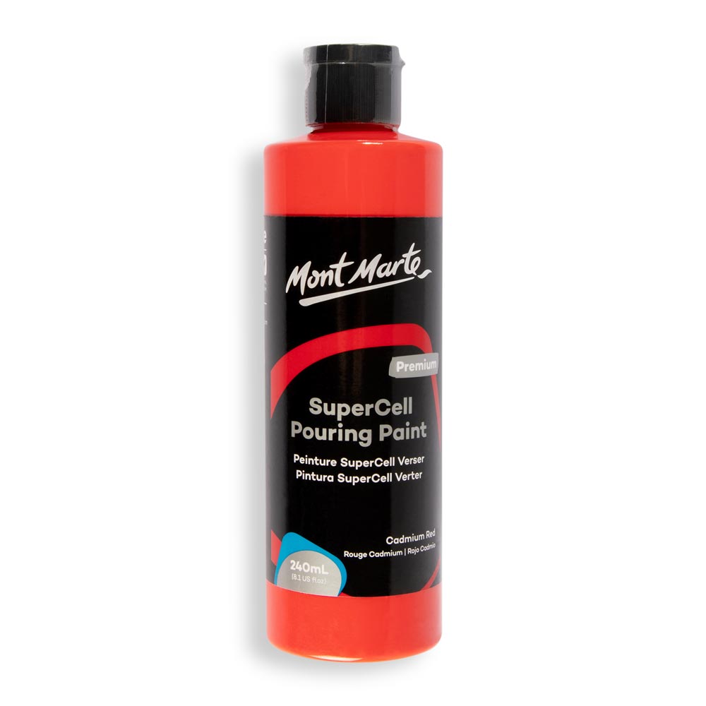Mont Marte SuperCell Pouring Paint Premium 240ml (8.1 US fl.oz) - Cadmium – Mont Marte Global