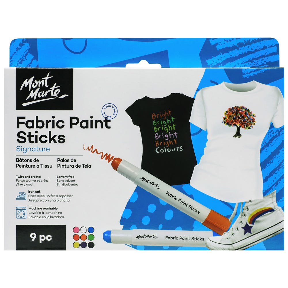 Fabric Paint Sticks Signature 9pc Mont Marte Global