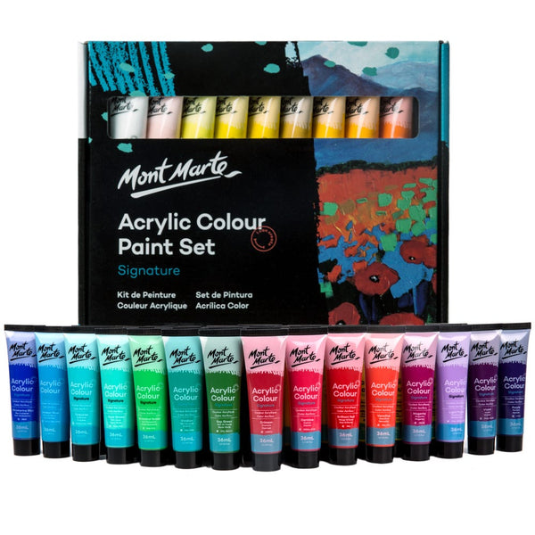 Mont Marte Acrylic Paint Set Pastel Colours 36x36ml - The Deckle