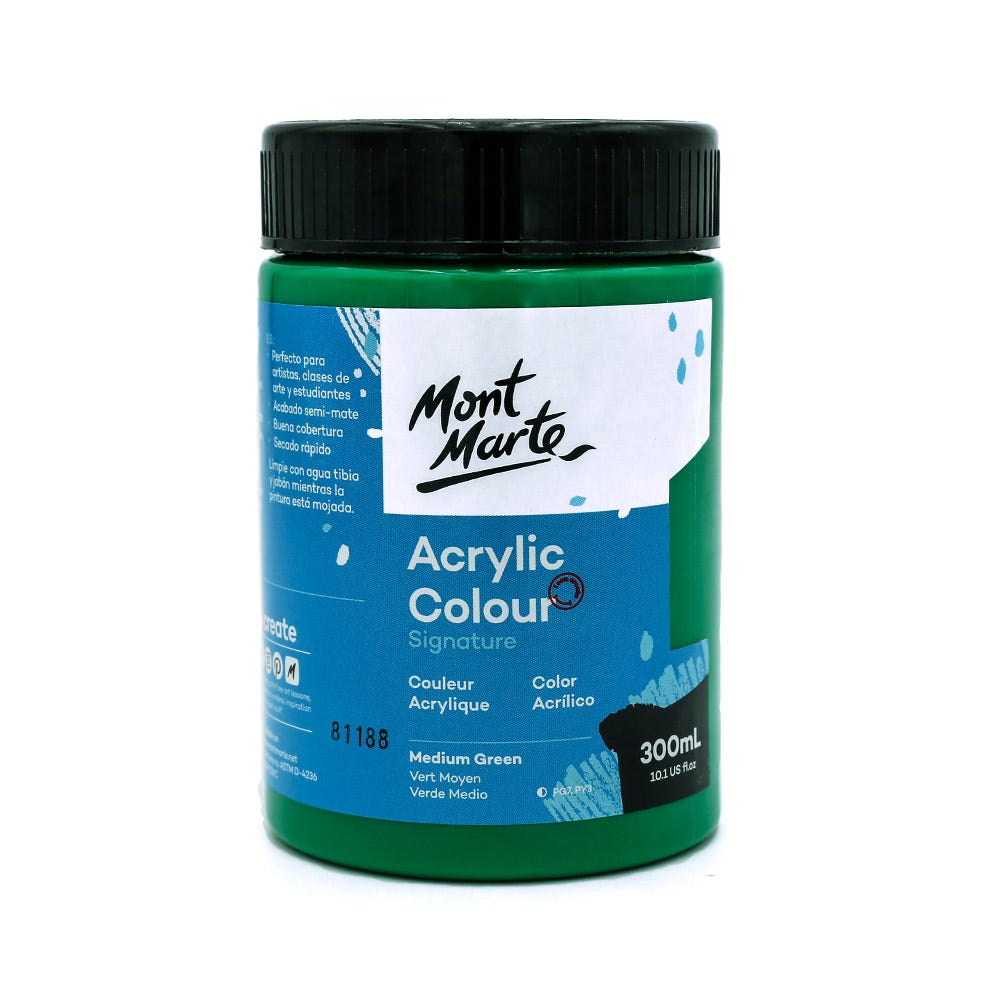Mont Marte Studio Acrylic Paint Tube 75ml - Sap Green – Glowish