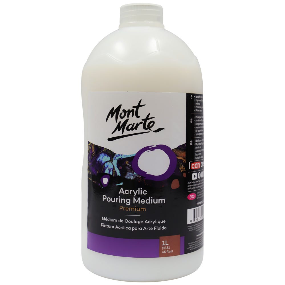 Acrylic Pouring Medium Premium 1L (33.8 US fl.oz) – Mont Marte Global