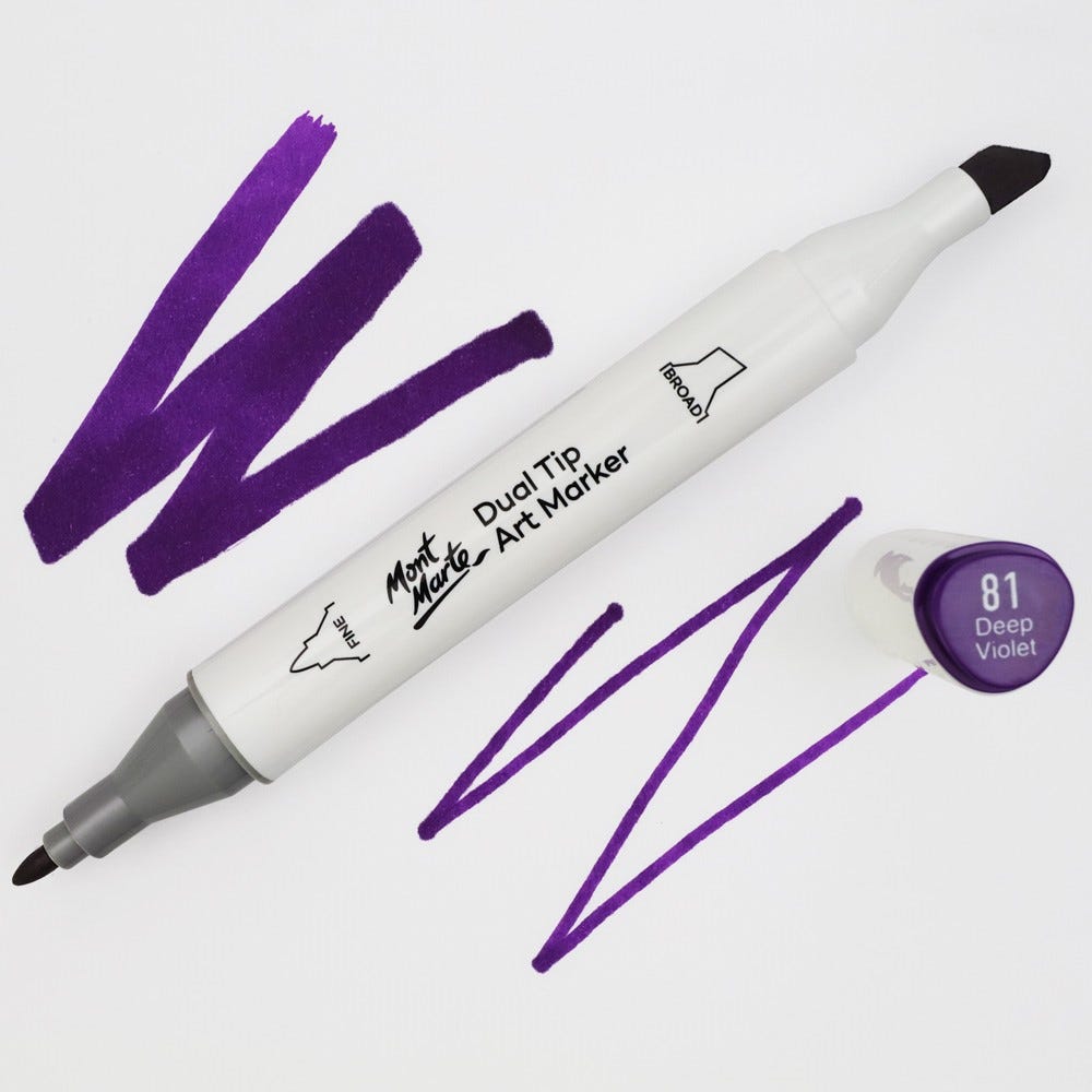 Dual Tip Art Marker Premium - Deep Violet 81 – Mont Marte Global