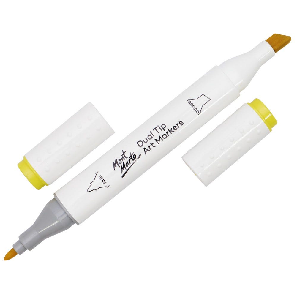 Dual Tip Art Marker Premium - Lemon Yellow 35 – Mont Marte Global