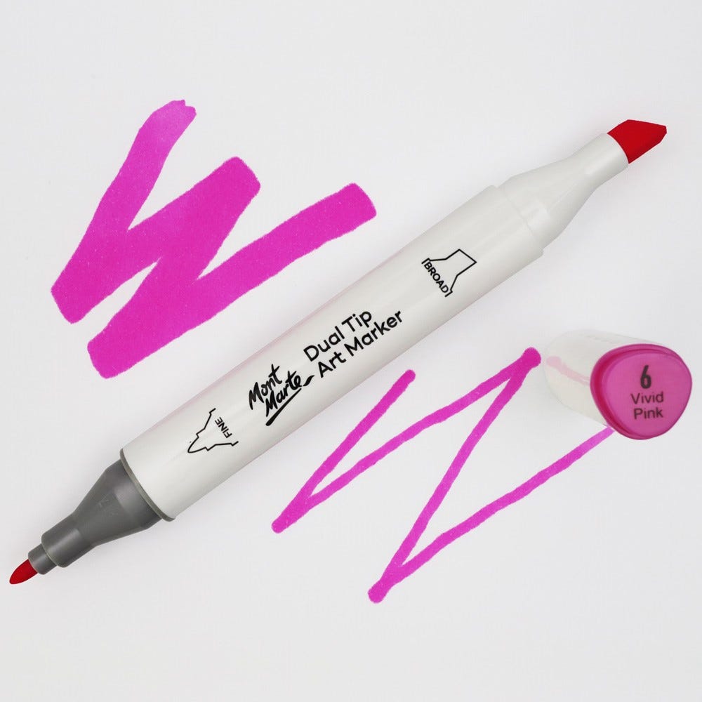 Dual Tip Art Marker Premium - Vivid Pink 6
