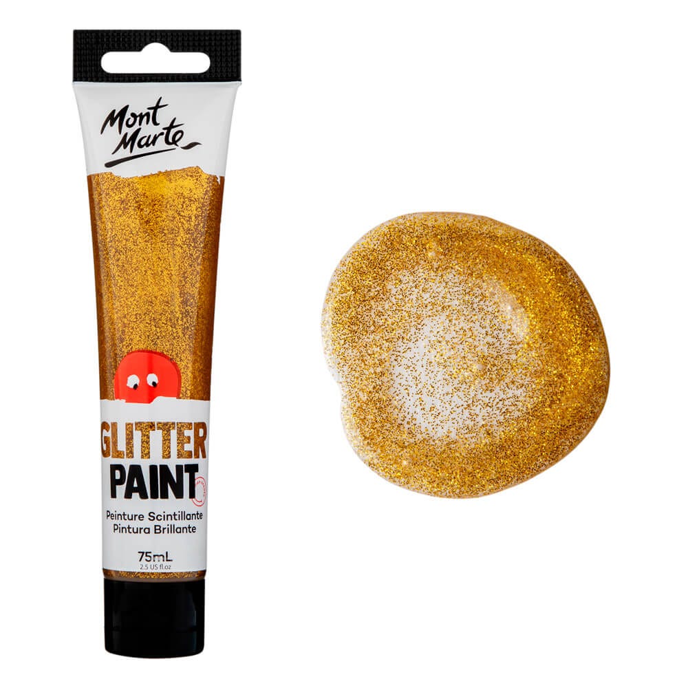Glitter Paint 75ml (2.5 US fl.oz) - Gold – Mont Marte Global