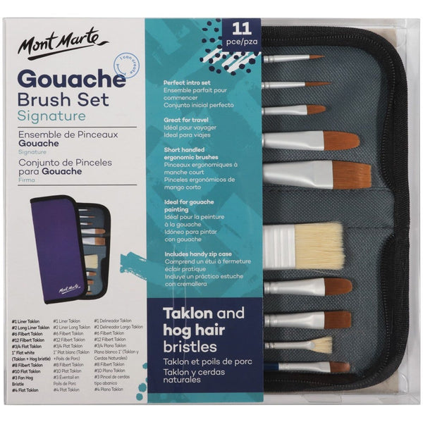 Gouache Brush Set Signature 11pc – Mont Marte Global