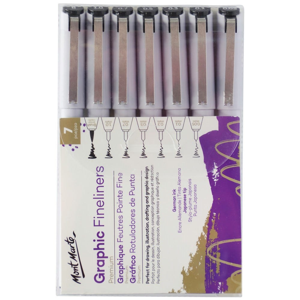 Graphic Fineliners Set Premium 7pc – Mont Marte Global