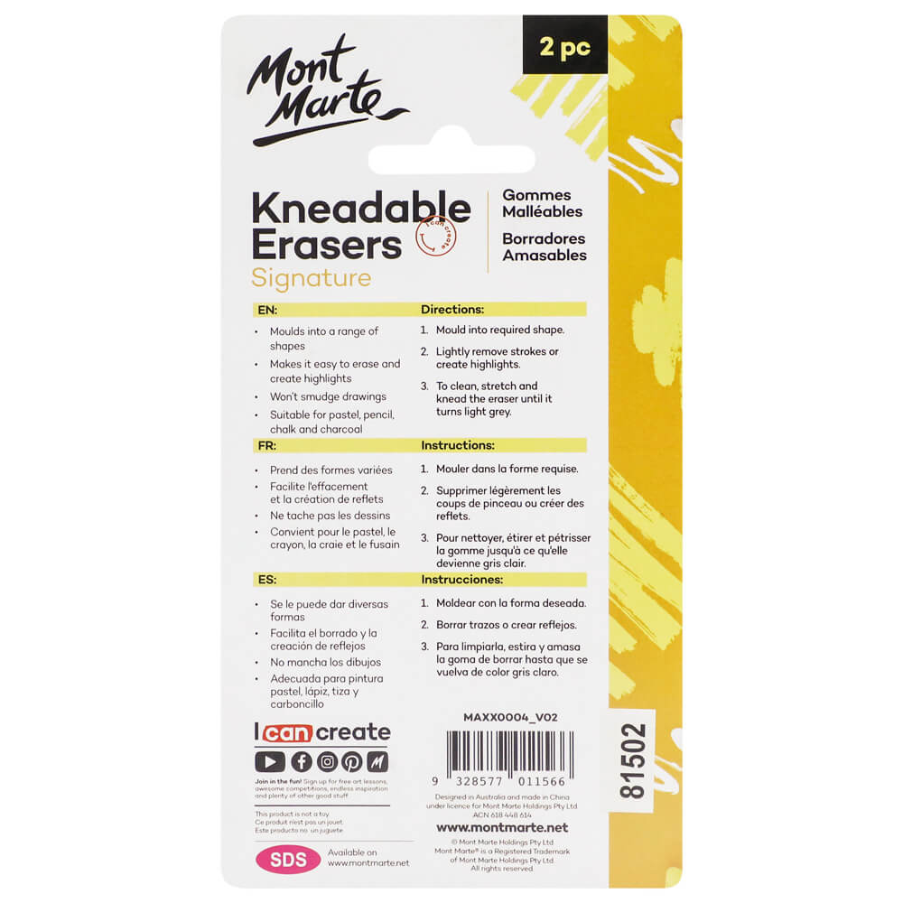 Procure Plus - MM Kneadable Eraser 2pc & Artist Eraser 4pc