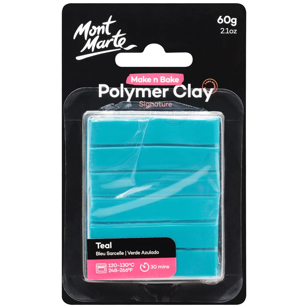 Make n Bake Polymer Clay Signature 60g (2.1oz) - Teal – Mont Marte