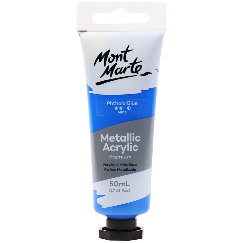 Metallic Acrylic Paint Premium 50ml (1.7 US fl.oz) Tube - Phthalo