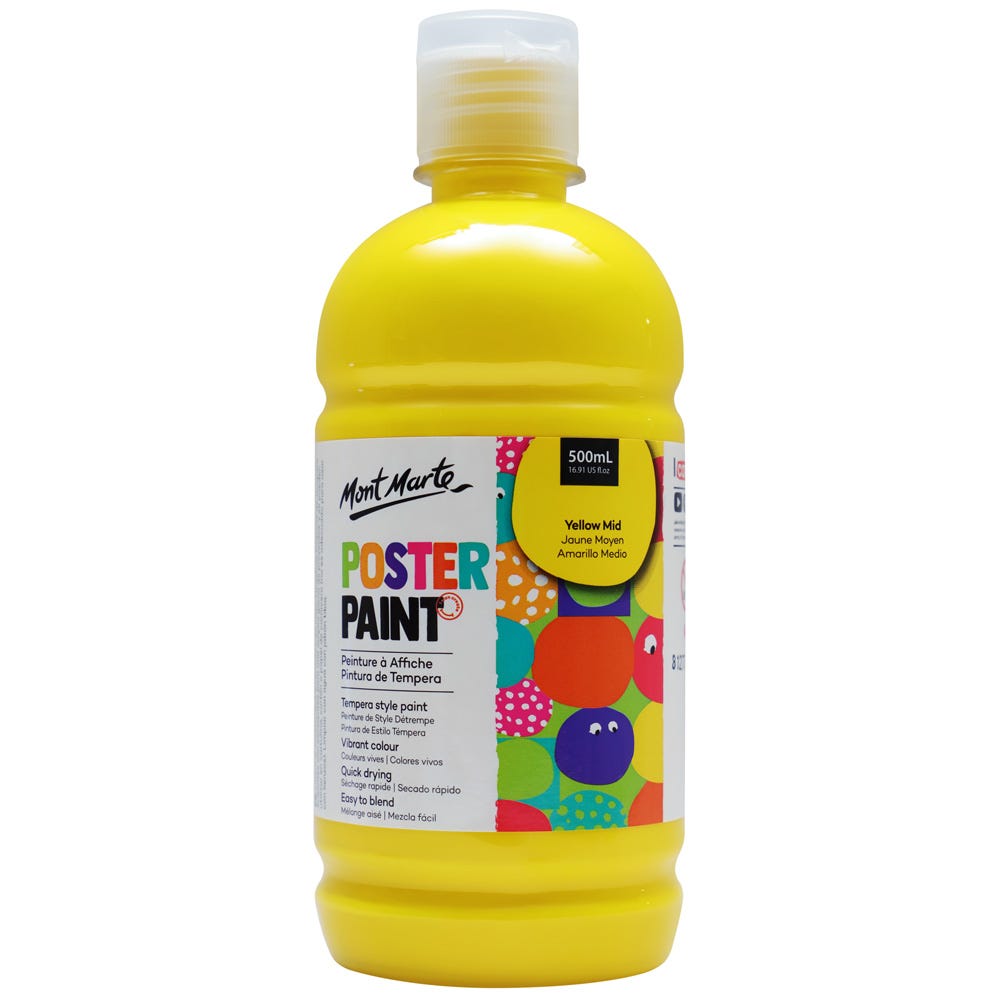 Poster Paint 500ml (16.91 US fl.oz) - Lemon Yellow – Mont Marte Global