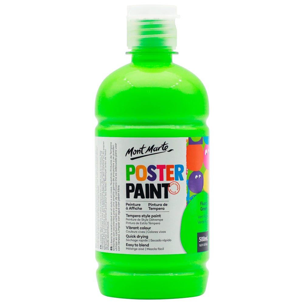 Poster Paint 500ml (16.91 US fl.oz) - Fluoro Green – Mont Marte Global