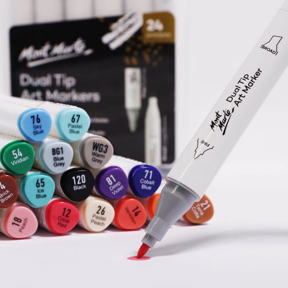 Dual Tip Art Markers in Case Premium 24pc