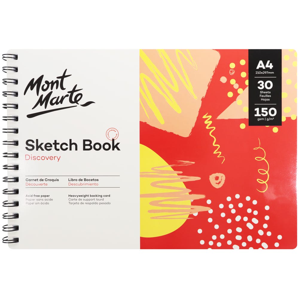 SHARMA BUSINESS A4 Sketch Book - 140 GSM Thick Ivory Paper, 50 Sheets, 8.3x11.7 Inches, Acid-Free For Artists & Students