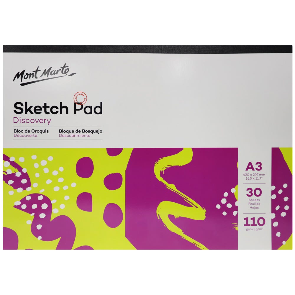 Derwent Sketch Pad, A3, Landscape, 16.54 x 11.69 Inches Sheet Size,  Wirebound, 30 Sheets (2300141)