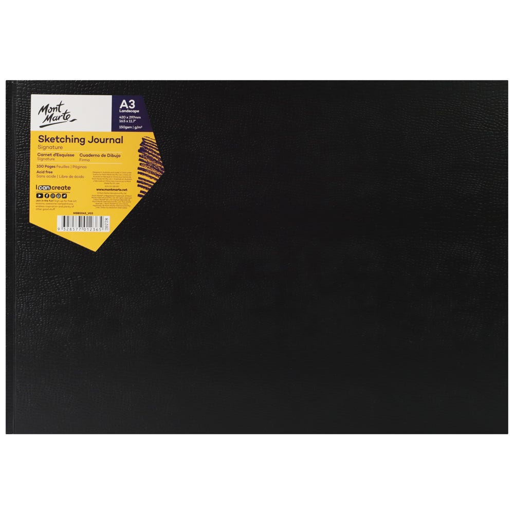 Sketching Journal Croc Finish Signature 150gsm A3 Landscape 100